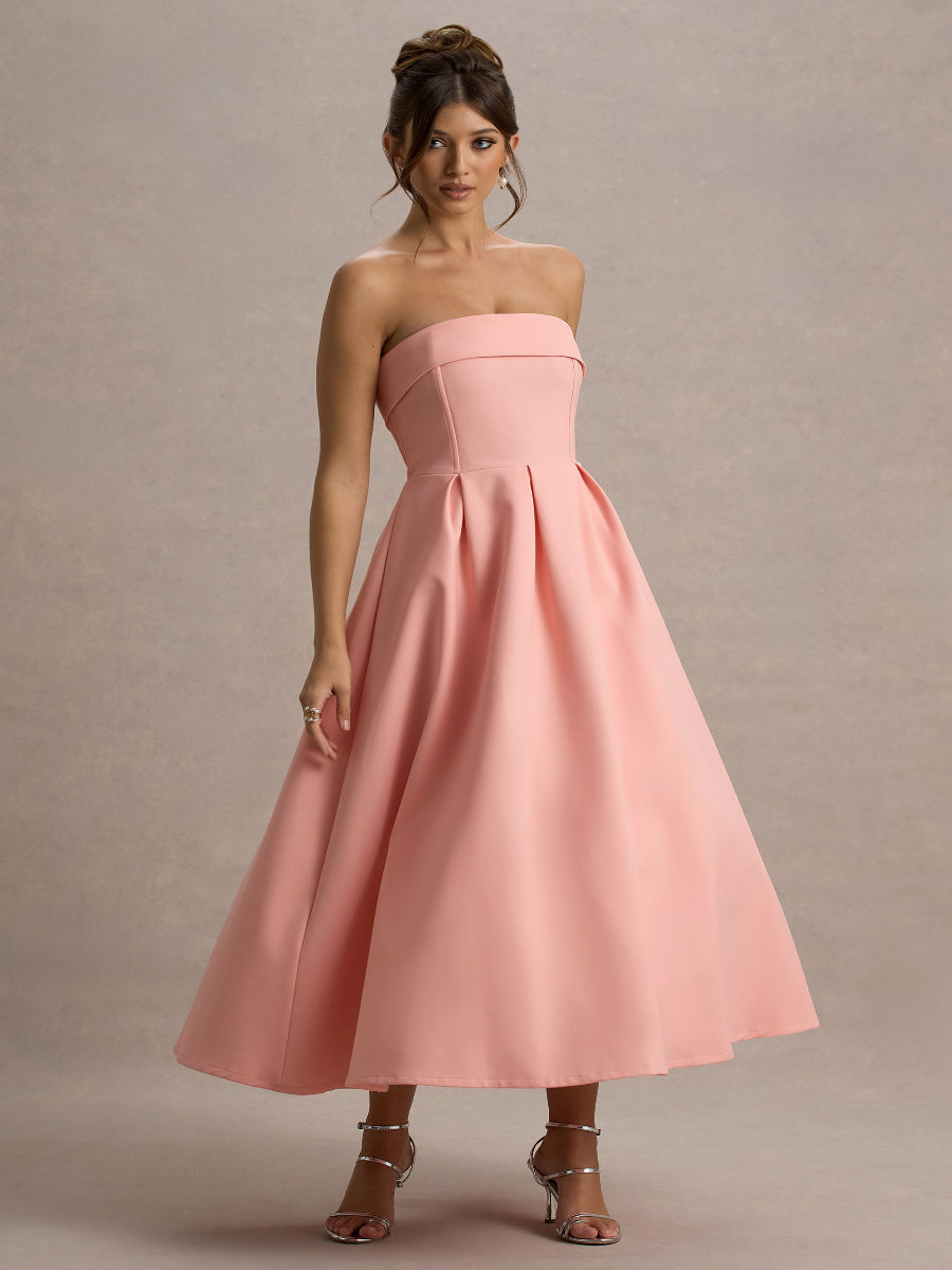 ANNE | Elegantní midi šaty s odhalenými rameny