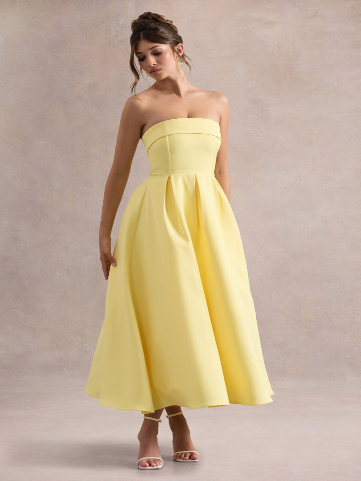 ANNE | Elegantní midi šaty s odhalenými rameny